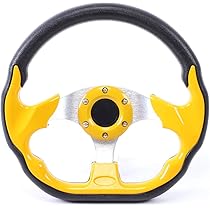 Amazon | Akozon 320mm /12.5in ステアリング ハンドル 黄 カー
