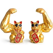 Amazon.co.jp: FUSULABO 招き猫 置物 金運アップ 開運 招福