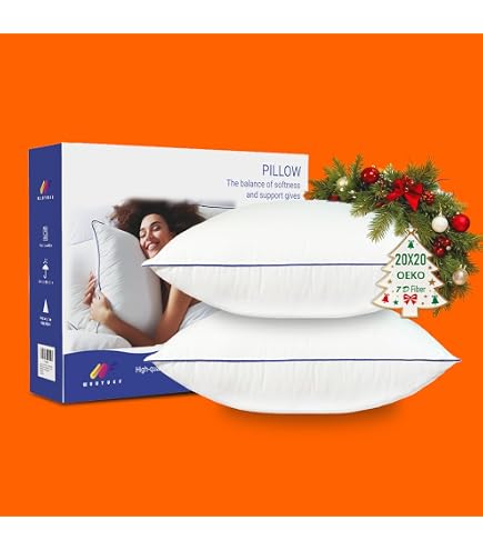 HITO 22x22 Inch Pillow Inserts Set Of 2 - 100% Cotton Cover Down Alternative Throw Pillows - View #6