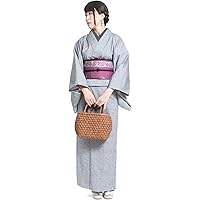 袷仕立ての木綿着物　縞　トールサイズ 伊勢木綿 洗える着物 単品 「やたら縞 マルチストライプ」 お