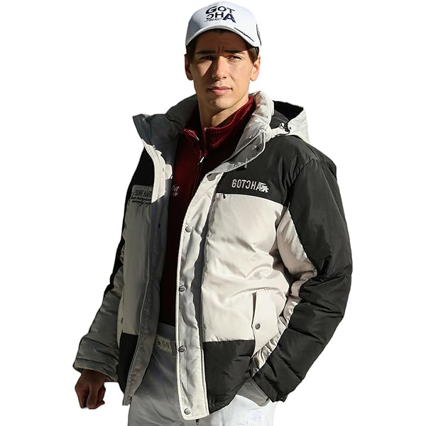 Amazon | Gotcha(ガッチャ) アウター (L) 中綿 ダウン ジャケット ロゴ