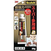 スリーエム(3M)スコッチ 超強力接着剤 プレミアゴールド スーパー多用途2 透明 20g