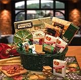 Gift Basket 810472 The Gourmet Choice with Green Wicker Tray