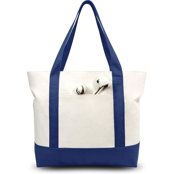 Eco Right Unisex Tote Bag – Große Baumwolltasche 21,5x14,5 Zoll, Mit Reißverschluss & Innentasche, Nachhaltig Produziert