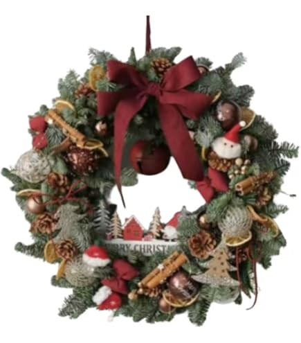 Amazon.co.jp: SCLYX クリスマスリース 50cm オーナメント付 ビッグ
