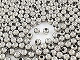 メタルビーズ 4mm 500個 シルバー スペーサー アクセサリー パーツ 金具 (AP0703)