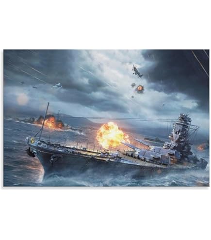戦艦大和　YAMATO ポスター Amazon.co.jp: 絵画風 壁紙ポスター （はがせるシール式） 戦艦