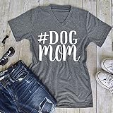 TOPmountain Dog Mom レタープリント Tシャツ カジュアルトップス 女性 S