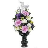【仏花倶楽部®】のプリザーブドフラワー仏花：B01GOB3HIK 【size M】（お花はもちろん、葉っぱにいたるまで、造花は一切使用しておりません））