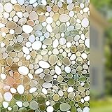 Rabbitgooプライバシーウィンドウフィルム装飾ウィンドウフィルムStatic Clingウィンドウフィルム3d Pebbleガラスフィルムforホームキッチンベッドルーム 35.4in. By 