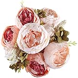 gtidea人工牡丹花ブーケBlossomシルクホームガーデンオフィスダイニングルームウェディングデコレーション イエロー ArtP-C1