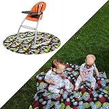 クーシーズ/Kushies ウォータープルーフ フロアーマット (ブラック花火) お食事マット 床