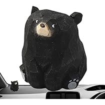 Amazon.co.jp: ミニ木製クマ、かわいいミニチュア木製クマアート像