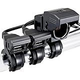 デイトナ(Daytona) バイク用 USB電源(合計5V/2.1A) シガーソケット(12V5A) 防水 バッテリー接続 常時通電 USB-A×2 シガーソケット×1 93043
