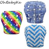 OHBABYKA遊びパンツ 0-3歳 べビー 赤ちゃん用 ボタンでサイズ調整可能 防水外層 オムツカバー スイミング教室 公園 海水浴 温泉旅行 水着 スイムウェア 女の子 男の子 男児 女児 オムツ