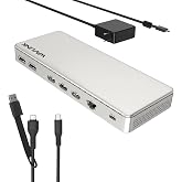 WAVLINK ドッキングステーション トリプルディスプレイ 4K@60Hz SM770搭載 USB-C/USB-A HDMI DisplayPort 変換 100W PD給電 HDMI×3 DP×2 Thunderbolt 5/4/3対応 MacB