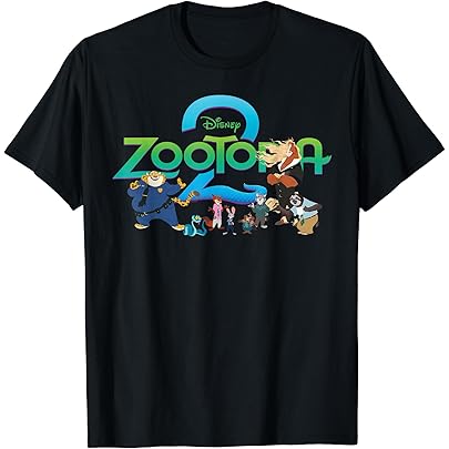 Amazon | ディズニー ズートピア2 イラスト キャラクター グリッド T
