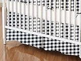 SheetWorld - MINI Crib Skirt (24 x 39) - Navy Gingham Check - Made In USA by sheetworld