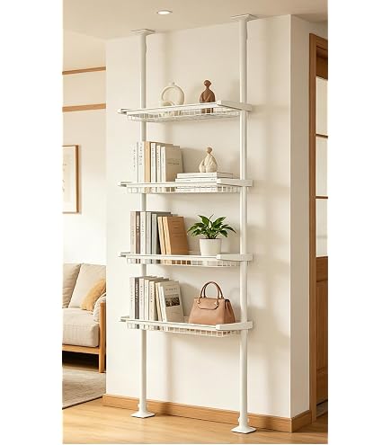 Amazon｜TUIYIDUO 突っ張りラック 幅 40cm 高さ 145～296cm 伸縮式 4 