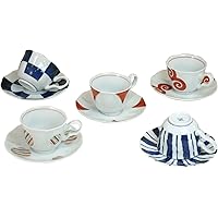 西海陶器 波佐見焼  コーヒー カップ ソーサー セット染錦モダン 化粧箱入  250 ml  14112