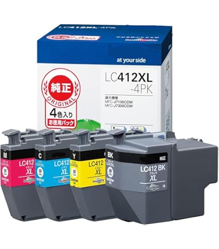 ブラザー純正大容量インク4色パックLC412XL-4PK