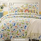 Brandream Queen Size Kids Boys Colorful Dinosaur Comforter Set Children Bed Quilt Set [並行輸入品]