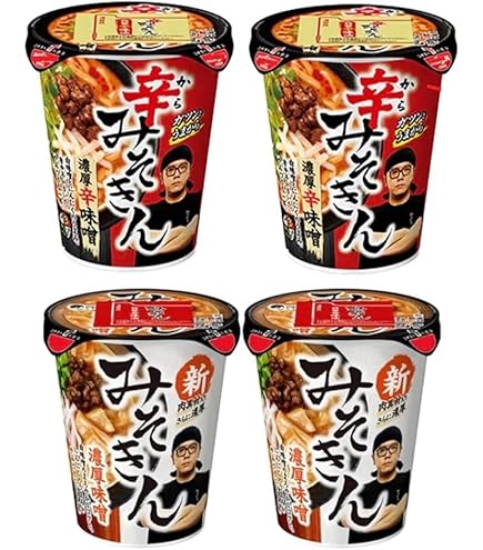Amazon.co.jp: 【4個セット】 みそきん カップ麺 濃厚味噌 カップ