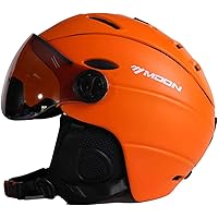 バイザースキースノーボードヘルメット分離雪マスク反霧アンチUV統合ゴーグルシールド低重量大人男性女性