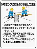 イラスト標識 WE42 水中ポンプの取扱及び移動上の注意 クリーンエコボード製 600×450mm