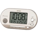 セイコークロック(Seiko Clock) 置き時計 薄ピンクゴールド 本体サイズ: 8.1×15.9×4.9cm 目覚まし時計 電波 デジタル 温度 湿度 表示 SQ795G