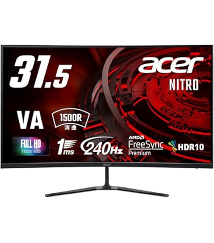 Amazon.co.jp: Acer ゲーミングモニター Nitro 31.5インチ 湾曲 IPS 非