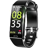 【2020最新版】 スマートウォッチ カラースクリーン IP68防水 活動量計 心拍計 歩数計 腕時計 スマートブレスレット smart watch 睡眠モニター 消費カロリー 長座注意 遠隔撮影 GPS運動記録 Line/着信/SMS通知 レディース メンズ 日本語説明書 iPhone/Android対応 (ブラック)