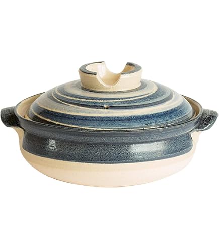 Amazon｜佐治陶器 白 25cm 萬古焼 土鍋 8号 十草 27-915｜土鍋