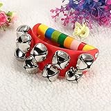 Hand Jingle Bell Wooden Handle Music Tambourine Rattle Ring Toy by buynice [並行輸入品]