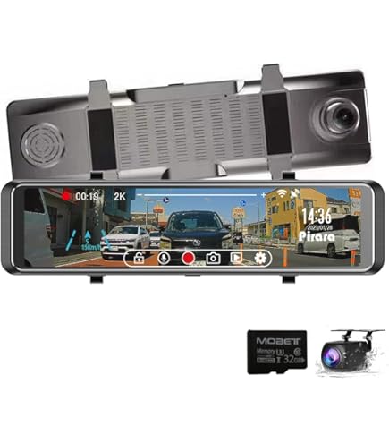 Amazon.co.jp: Pirara ミラー型ドライブレコーダー 2K 前後同時表示