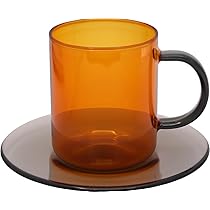 アンバーグラス六角形コーヒーカップセット アンバーグラス六角形コーヒーカップセット
