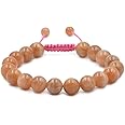 AD Beads Natural 10mm Gemstone Bracelets Healing Power Crystal Macrame Adjustable 7-9 Inch, 9 inches, Gemstone