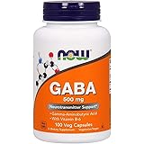 Now Foods, GABA ガンマアミノ酪酸、500 mg、植物性カプセル 100粒 [並行輸入品]