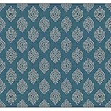 York Wallcoverings WP2481 Waverly Small Prints Garden Gate Wallpaper, Teal/Silver [並行輸入品]