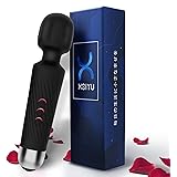 電マ コードレス Xsiyu 【2021進化版 設定記憶 強力】 USB充電式 電動マッサージ器 小型 防水 静音 20+8振動モード シリコン製 女性用 男性用 一年間保証・日本語説明書付き(ブラック)