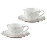 Noritake ノリタケ カップ & ソーサー ( ペアセット ) ( コーヒー ティー 兼用) 220cc キューティーローズ 電子レンジ対応 2客 ボーンチャイナ P59387A/9940
