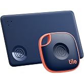 【新色】Life360 Tile スターターパック 2個パック (Mate+Slim) ネイビー スマートトラッカー スマートタグ 紛失防止タグ 置き忘れ防止 音を鳴らして場所をお知らせ 防水機能 Bluetooth接続範囲外でも探せる 小型 カード