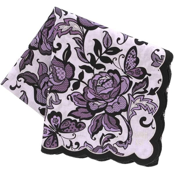 Amazon | [ANNA SUI] アナスイ 大判 プリント ハンカチ（58cm）レース