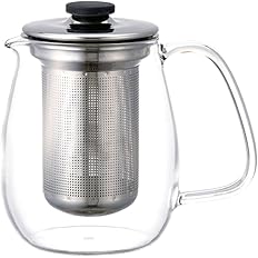 KINTO 8309 Unitita Teapot, 22.8 fl oz (680 ml), Stainless Steel, Dishwasher Safe, Heat Resistant Glass