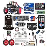 OSOYOO Arduino用 アルドゥイーノ UNO モデル3 ロボットカー DIY スターター キット プログラミング を 構築 するための リモート 制御 アプリ 教育 用 電動 ロボティクス コーディング 方法 の 学習 生徒 、 学生 、 大人 向けの IoT 機械 的コーディング