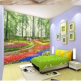 Sproud カスタムウォールペーパー美しい高品位の空想の森花 3 D の風景が描かれた背景の壁 Papel De Parede 400 Cmx 280 Cm