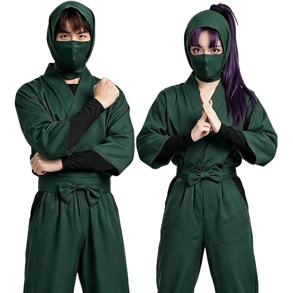 Amazon.co.jp: [fun costumes] 黒装束 暗殺者 忍者 忍者服 武士 大人用
