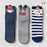 Nice Days（ナイス　ディズ）　 【3足セット】秋冬 ベビー 靴下 キッズ ソックス 女の子 男の子 可愛い 動物柄 ふわふわ 暖かい 保温 出産祝い 子供の日 ギフト (3-5歳, 4#)