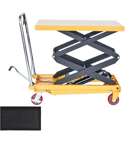Amazon.co.jp: 油圧式昇降台車 150kg 固定式ハンドル テーブルリフト 