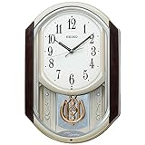 セイコークロック(Seiko Clock) 電波 掛け時計 茶マーブル模様 光沢 450×305×75mm AM264B